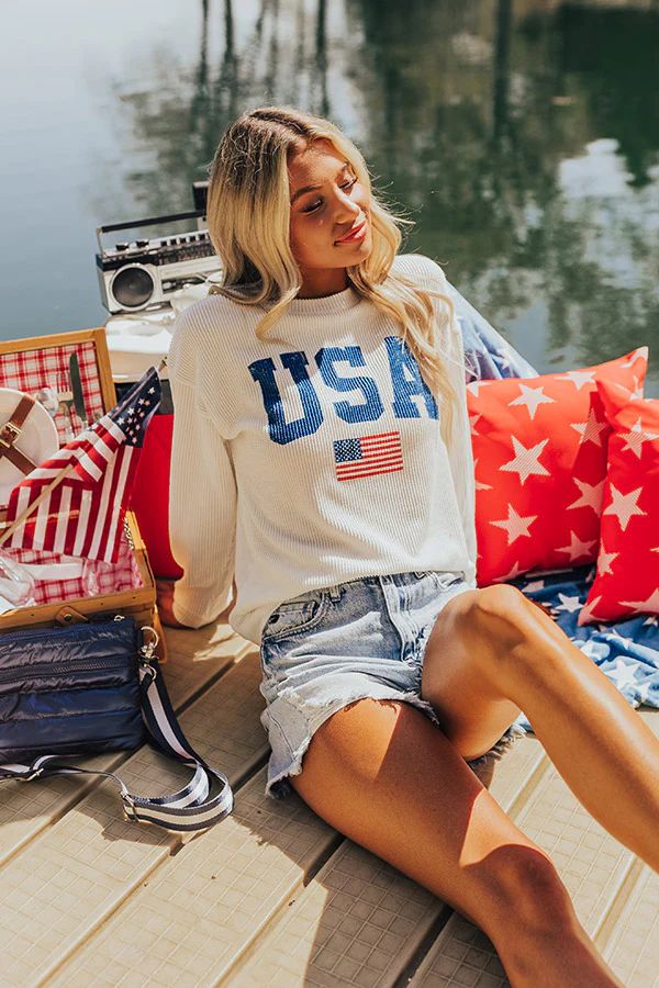 USA Ribbed Sweatshirt • Impressions Online Boutique | Impressions Online Boutique