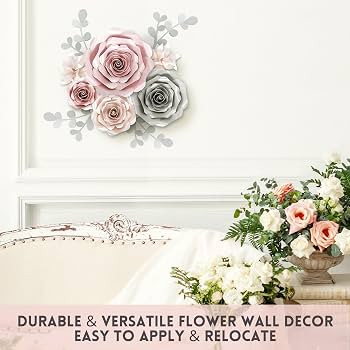 Rainbows & Lilies Paper Flowers Decorations for Wall, Wedding, Bridal Shower, Baby Girl Nursery D... | Amazon (US)
