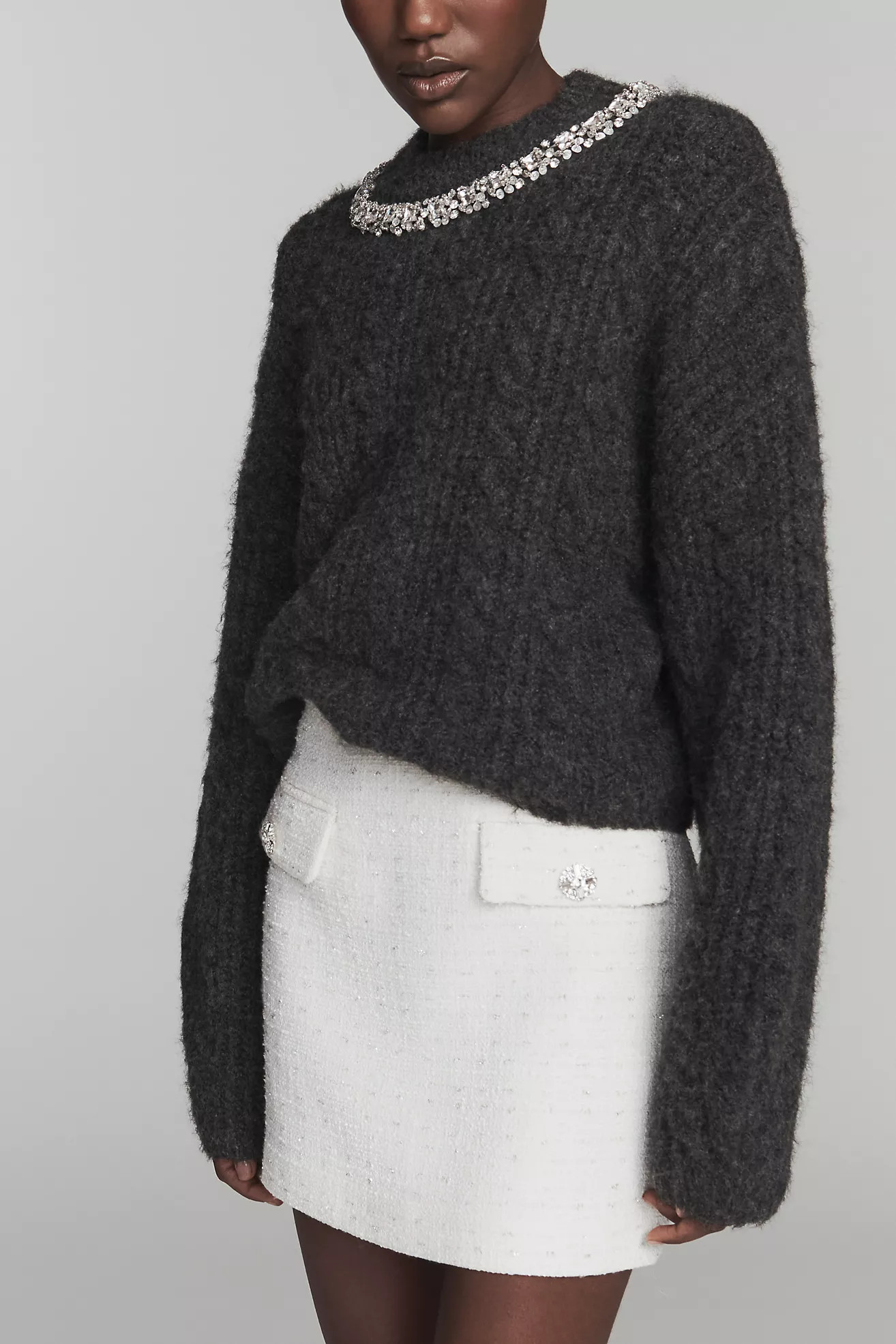 Endless Rose Jewel-Embellished Crew-Neck Sweater | Anthropologie (US)