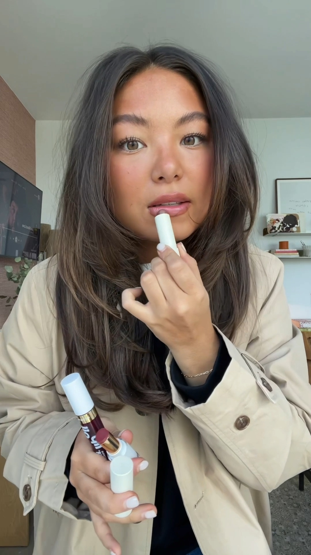 black cherry trend but a bit warmer— love a moody lippie for winter!!!! 