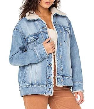Roxy So Amped Sherpa Lined Denim Jacket - S | Dillard's