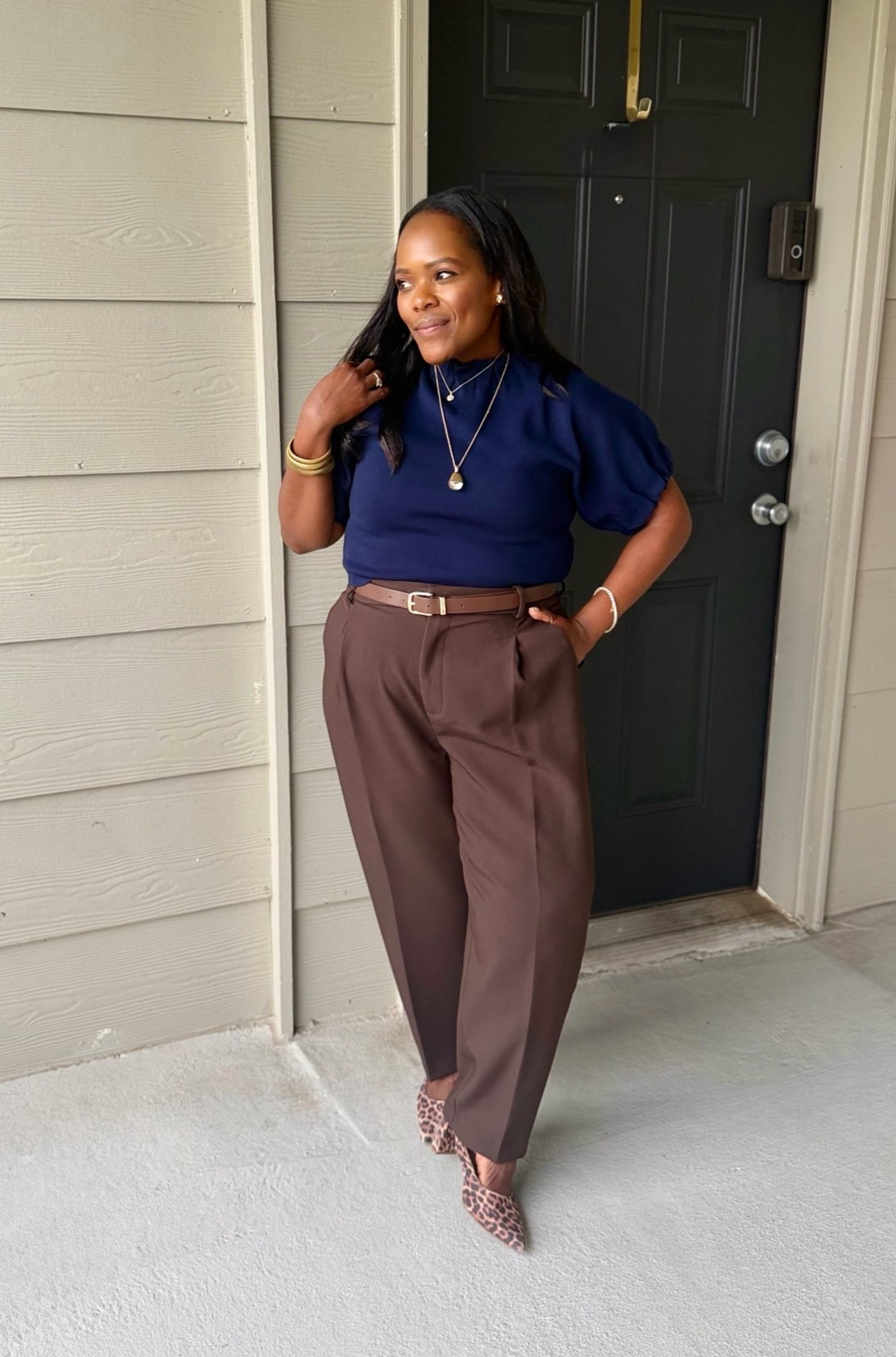 Office workwear #ootd from @Zara - you’ll be reaching for these belted trousers all Fall! Wearing the xl and a m in the navy top.

#LTKNYFW #LTKgrwm #LTKootd