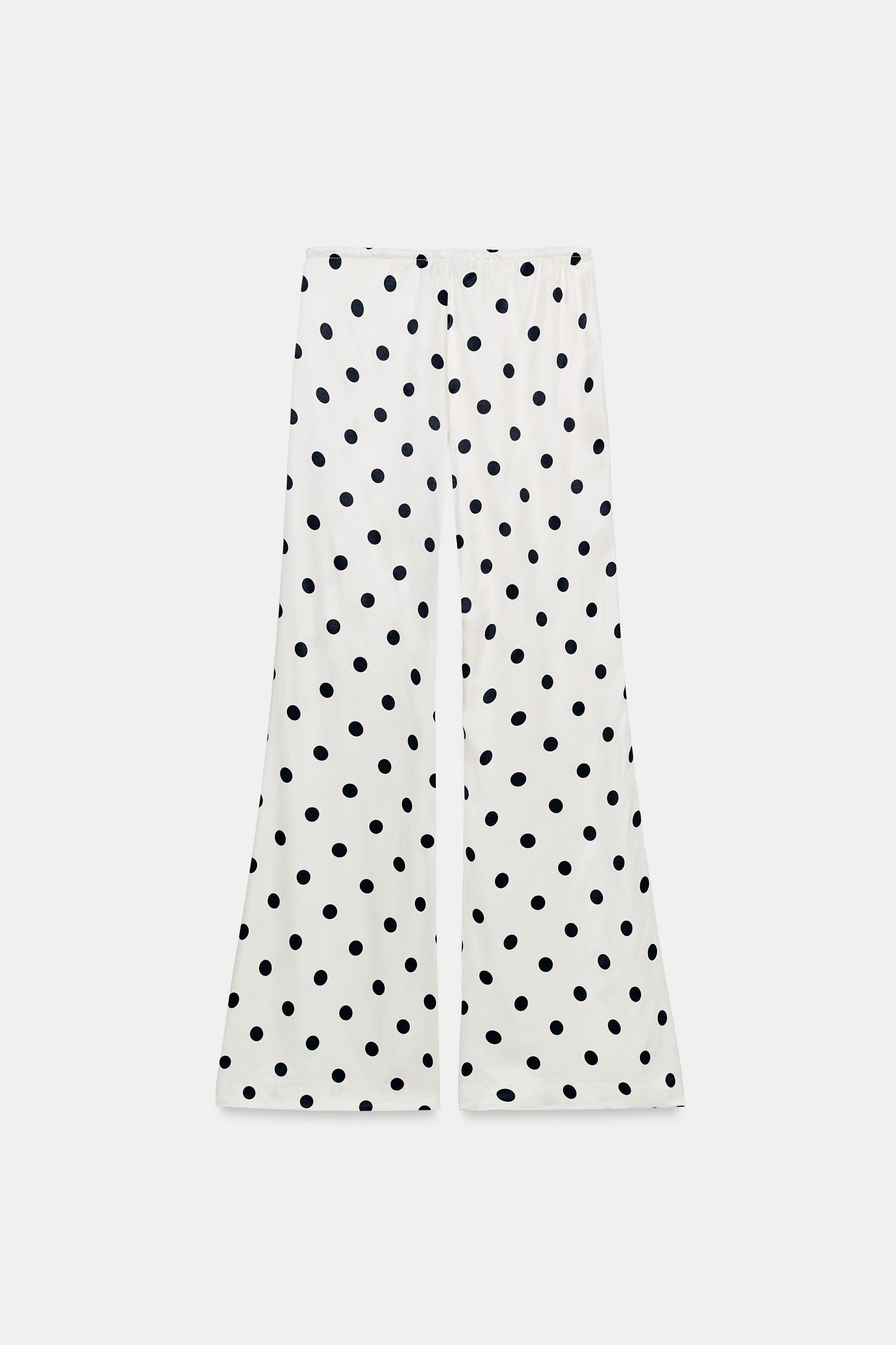 POLKA DOT SATIN EFFECT DRAWSTRING PANTS | Zara Canada