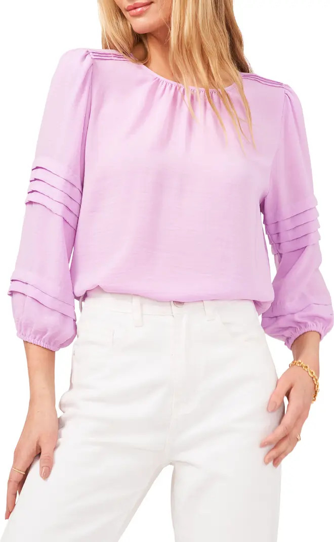 Vince Camuto Pleated Sleeve Gauze Blouse | Nordstrom | Nordstrom