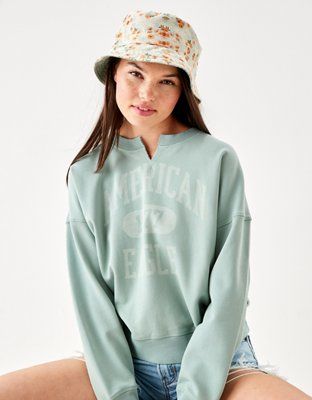 AE Super Soft Notch Neck Sweatshirt | American Eagle Outfitters (US & CA)