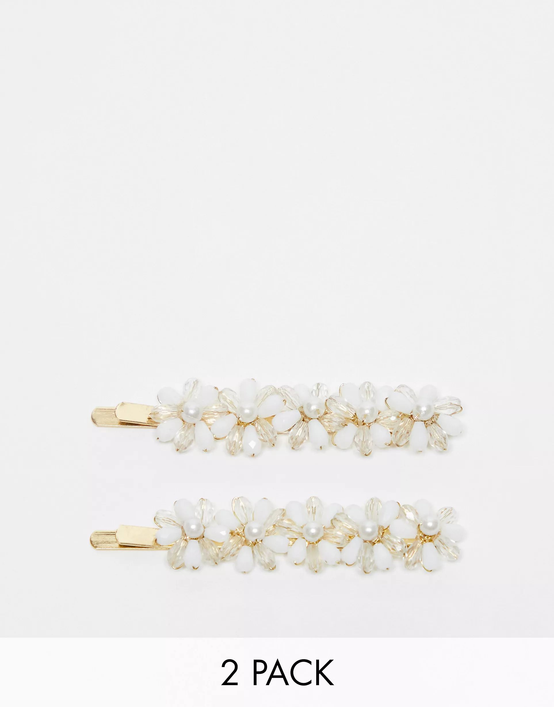ASOS DESIGN 2-pack hair clips with floral design | ASOS (Global)