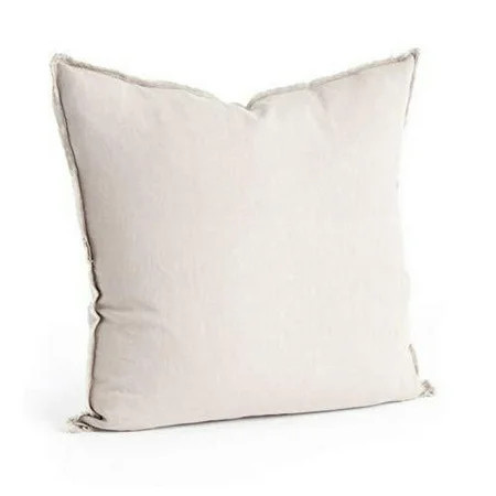 Fennco Styles Fringed Design Down Filled Linen 20-Inch Throw Pillow (Natural) | Walmart (US)