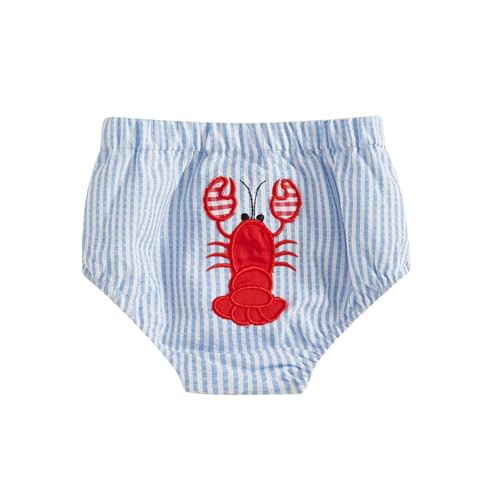 xkwyshop Infant Newborn Baby Boy Summer Outfit Lobster Crawfish Bubble Shorts Striped Diaper Cover Bloomers Smocked Clothes (Blue, 12-18 Months) | Amazon (US)