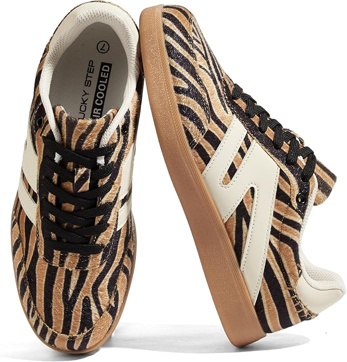 LUCKY STEP Women Retro Gum Sole Fashion Sneakers | Amazon (US)