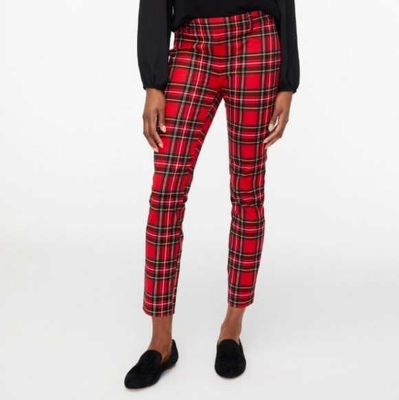 J Crew Red Tartan Plaid Pants 14 New | Poshmark