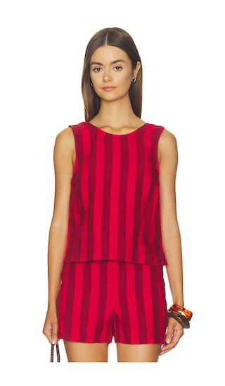 Odin Top in Big Bayside Stripe Enamel Red | Revolve Clothing (Global)