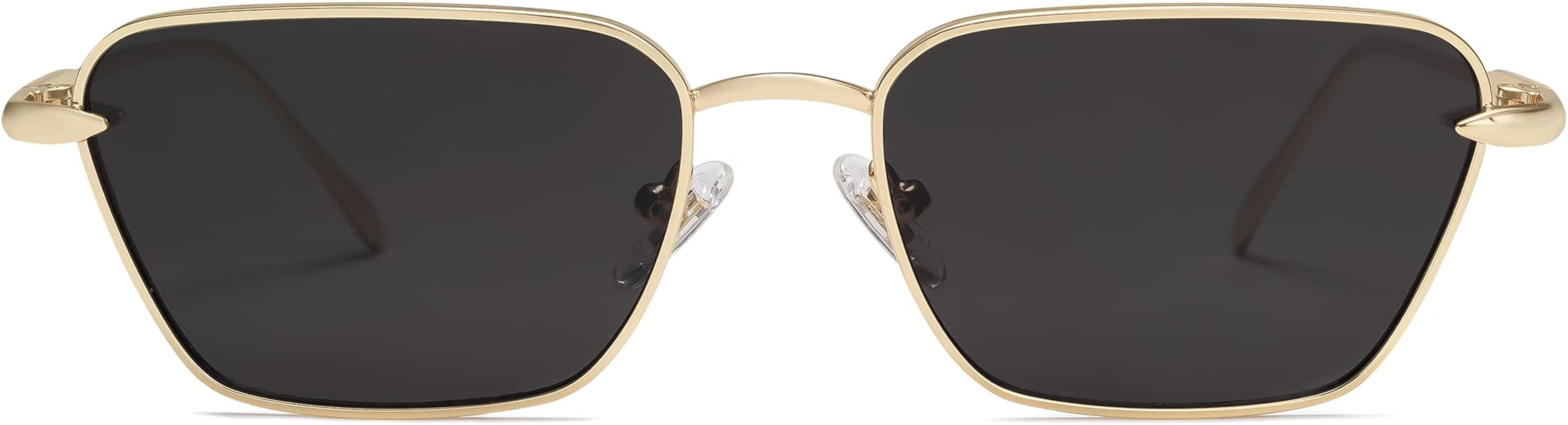 SOJOS Small Rectangle Sunglasses Fashion Narrow Designer Fun Sun Glasses SJ1158 | Amazon (US)