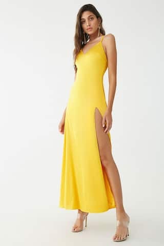 Satin High-Slit Maxi Dress | Forever 21 (US)