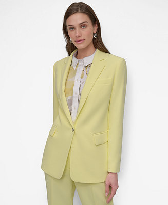 DKNY Women's Notch-Collar One-Button Long-Sleeve Jacket - Macy's | Macy's