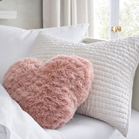 Cloud Faux-Fur Heart Pillow | Pottery Barn Teen