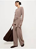 Textured Tie Waist Top and Wide Leg Trousers Co-ord | George