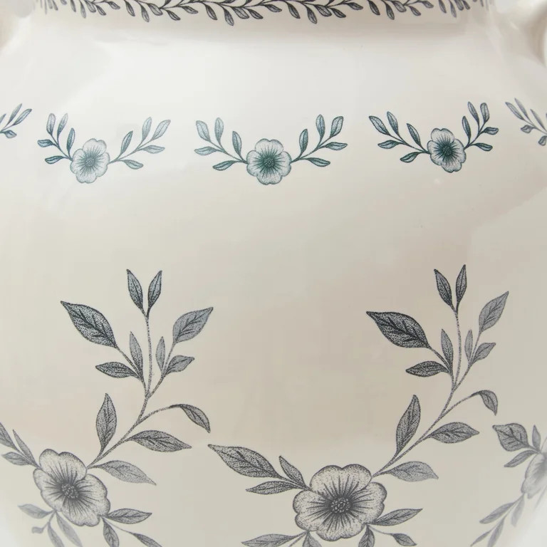 My Texas House 8" White Double Handle Ceramic Floral Vase | Walmart (US)