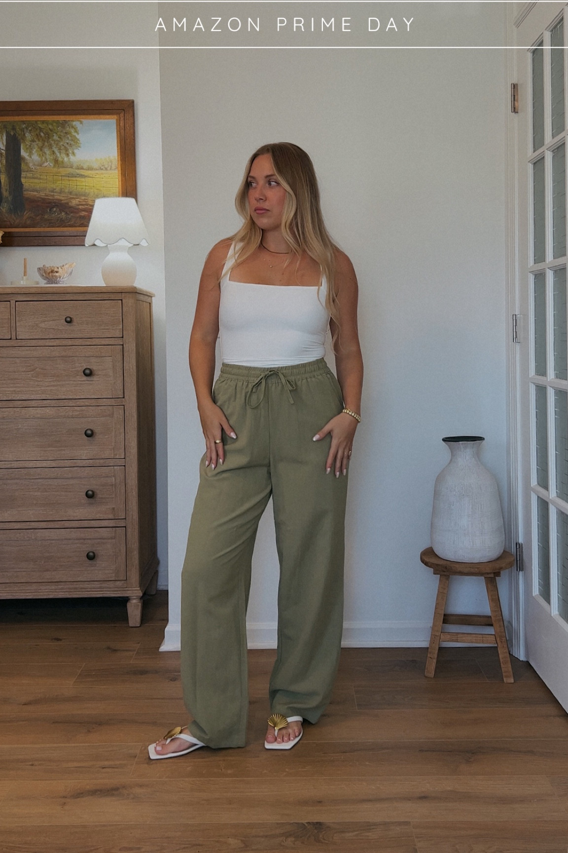 Amazon Prime Day: the perfect simple coastal look🏝️


Summer outfit, beach look, chic, green pants, earthy tones, neutral, casual summer style, amazon sale, beach sandals, gold, white going out top, basics

#LTKStyleTip #LTKSaleAlert #LTKShoeCrush