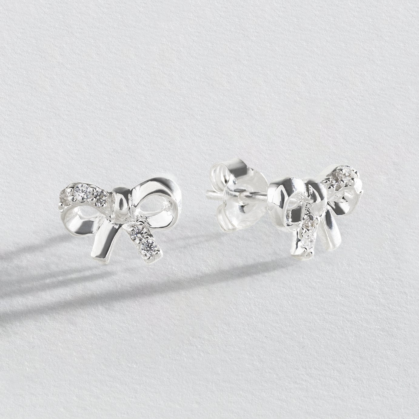 Revere Sterling Silver Bow Stud Earrings | argos.co.uk
