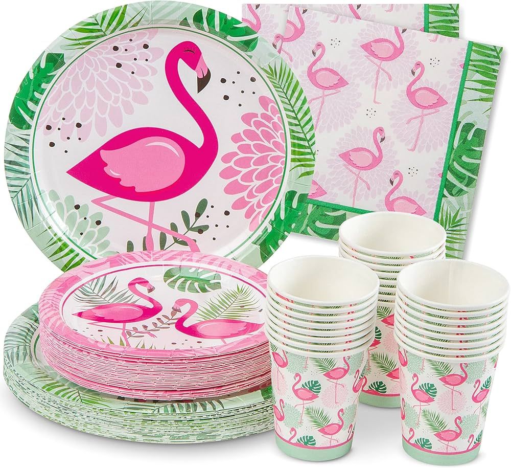 Royal Bluebonnet Flamingo Plates and Napkins – Set of 24 Flamingo Party Plates, Flamingo Birthd... | Amazon (US)