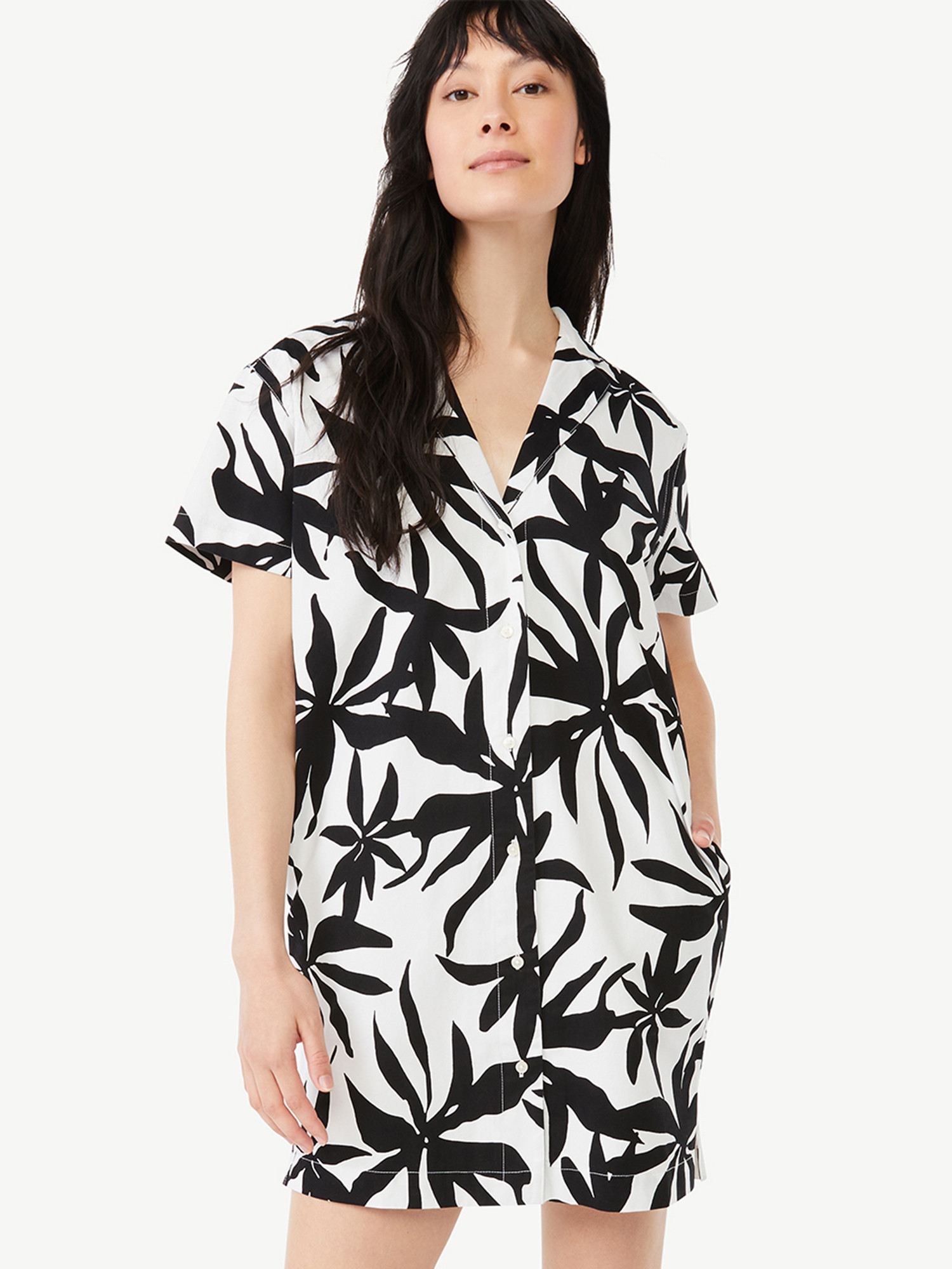 Free Assembly Women's Camp Shirtdress - Walmart.com | Walmart (US)