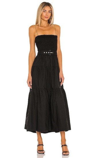 L'Academie The Nour Midi Dress in Black. - size M | Revolve Clothing (Global)
