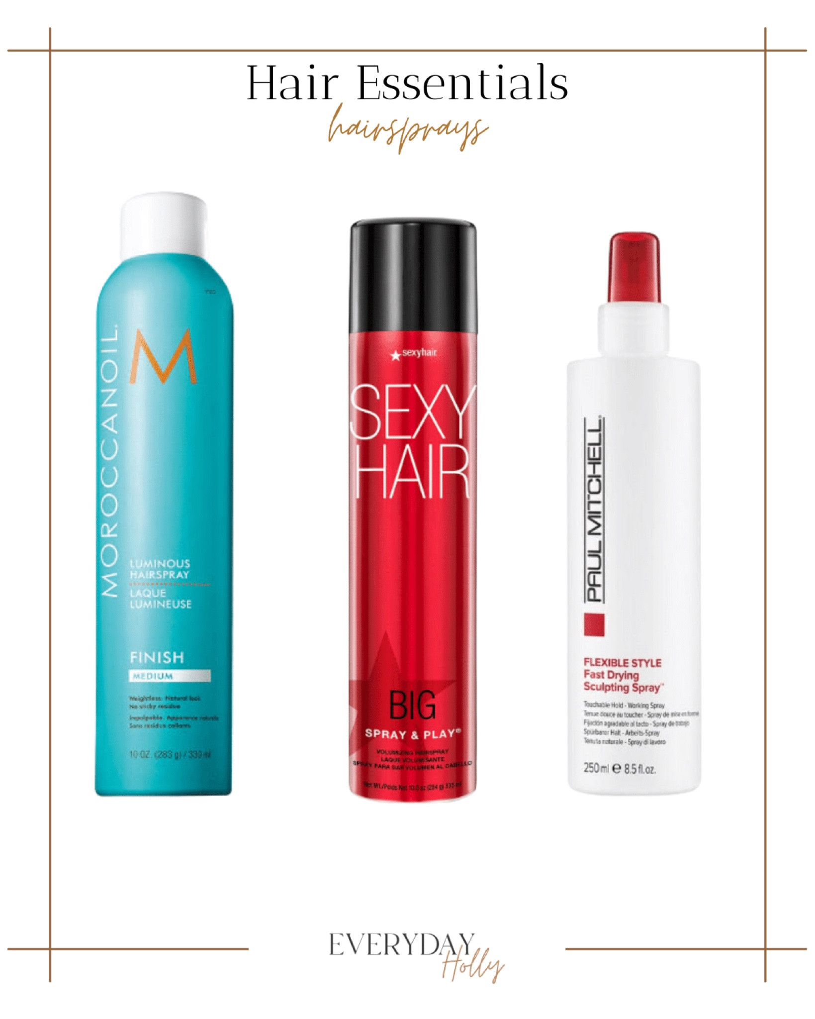 Hairspray favorites from Amazon that are AMAZING!! Get all the links & details at: www.everydayholly.com

Hair tools  hair essentials  haircare  beauty  amazon  T3  T3 hair tools  healthy hair  styling treatments  hair styles  hair spray  voluminous hair 

#LTKunder50 #LTKbeauty