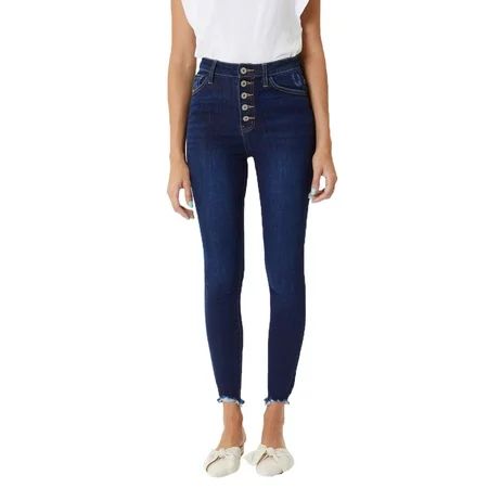 Kancan Womens Terri Ultra High Rise Super Skinny Denim Jeans (Dark Blue 11/29) | Walmart (US)
