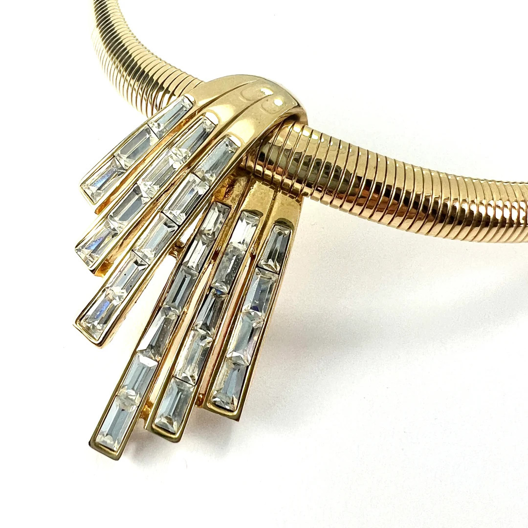 Vintage D'orlan Rhinestone Omega Collar Necklace - Etsy | Etsy (US)