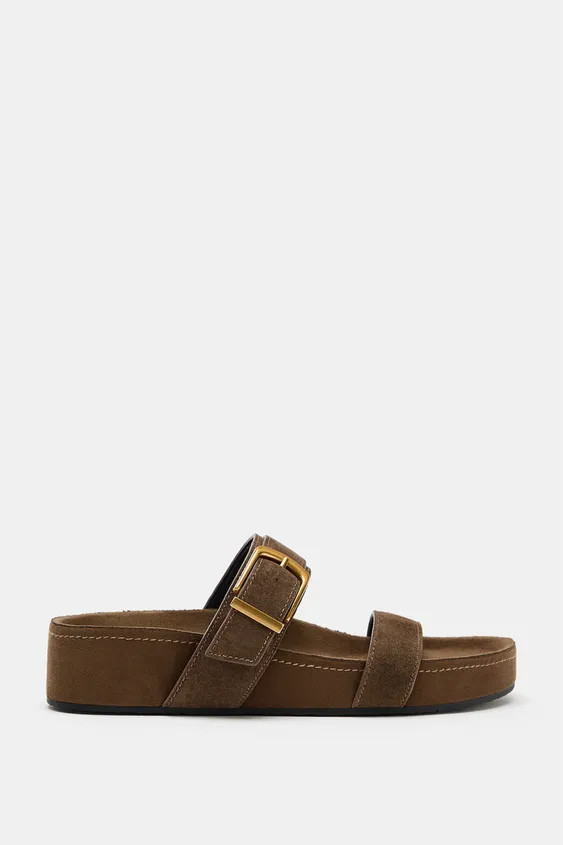 SPLIT SUEDE PLATFORM SANDALS | Zara NL
