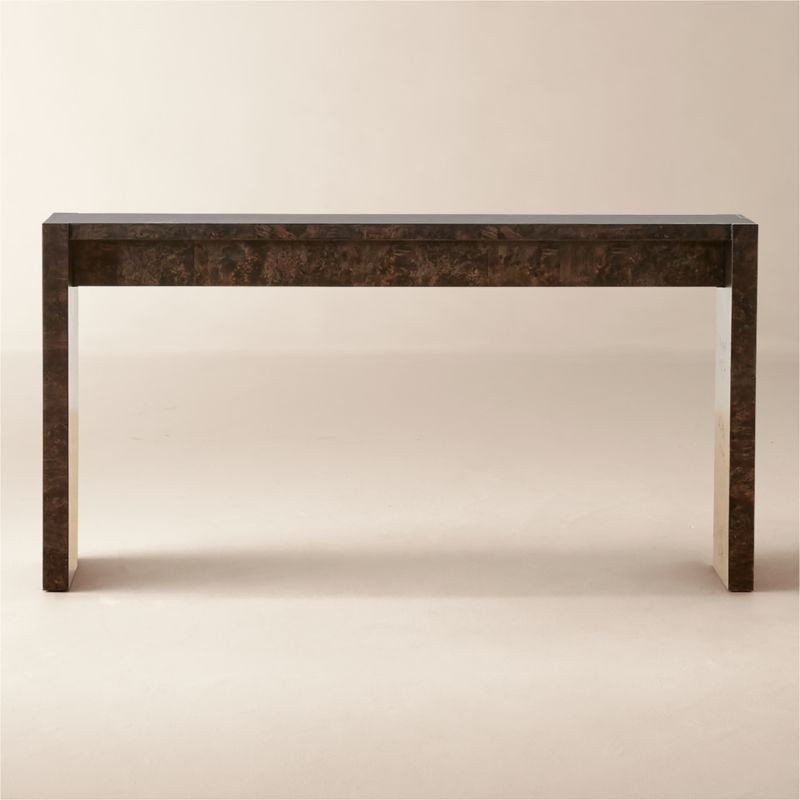 Niche 54" Black Burl Wood Console Table + Reviews | CB2 | CB2