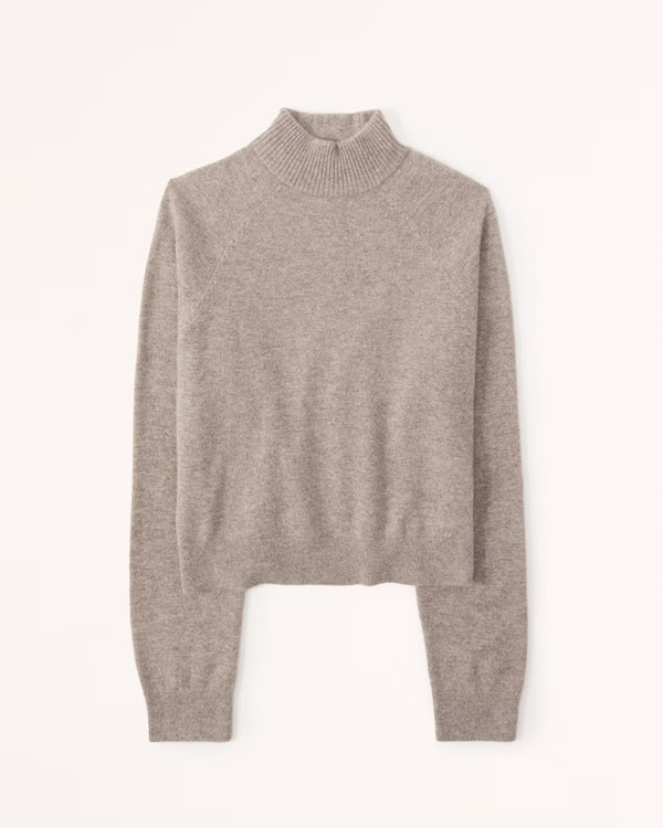Women's Cashmere Wedge Mockneck Sweater | Women's Tops | Abercrombie.com | Abercrombie & Fitch (US)