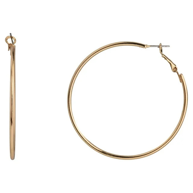 Time and Tru Women's Gold Hoop Earring | Walmart (US)