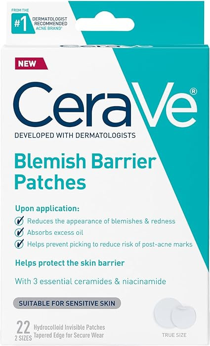 CeraVe Hydrocolloid Blemish Patches, Oil Absorbing Spot Control with Ceramides and Niacinamide, A... | Amazon (US)