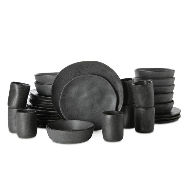 Stone by Mercer Project Hekonda Debossed 32-Piece Dinnerware Set Stoneware | Wayfair North America