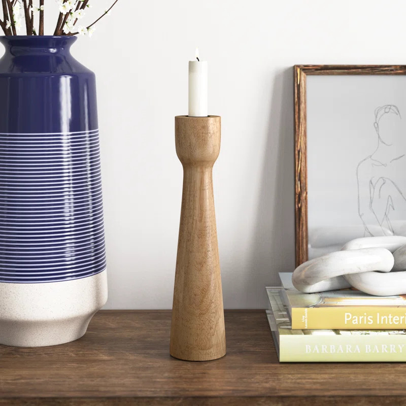 Joss & Main Cherina Wood Candlestick & Reviews | Wayfair | Wayfair North America