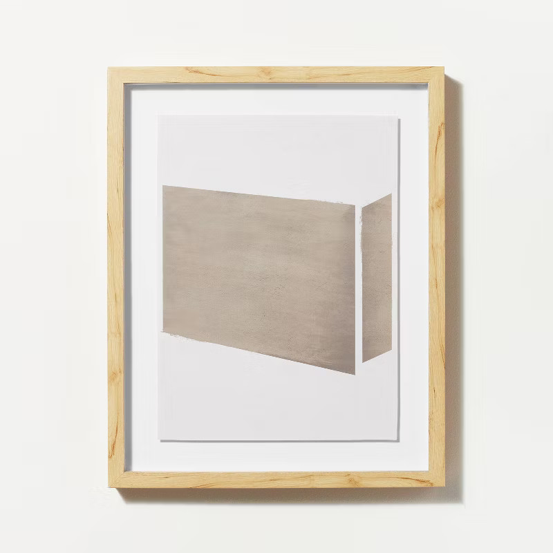 16" x 20" Color Block Abstract Glass Framed Wall Art Print Light Navy - Threshold™ designed wit... | Target