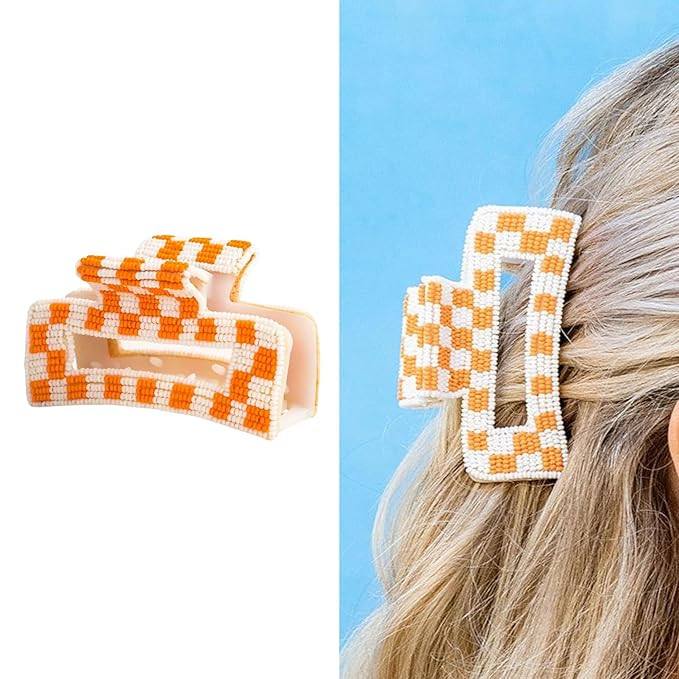 INK+ALLOY Beaded Hair Claw Clips, Game Day Claw Clips in Team Colors, Handmade Hair Clips for Col... | Amazon (US)