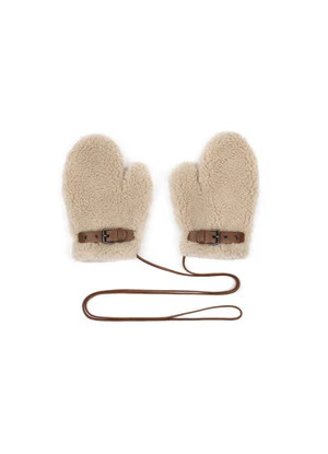 Cream Shearling Mittens | DE SAVARY LONDON