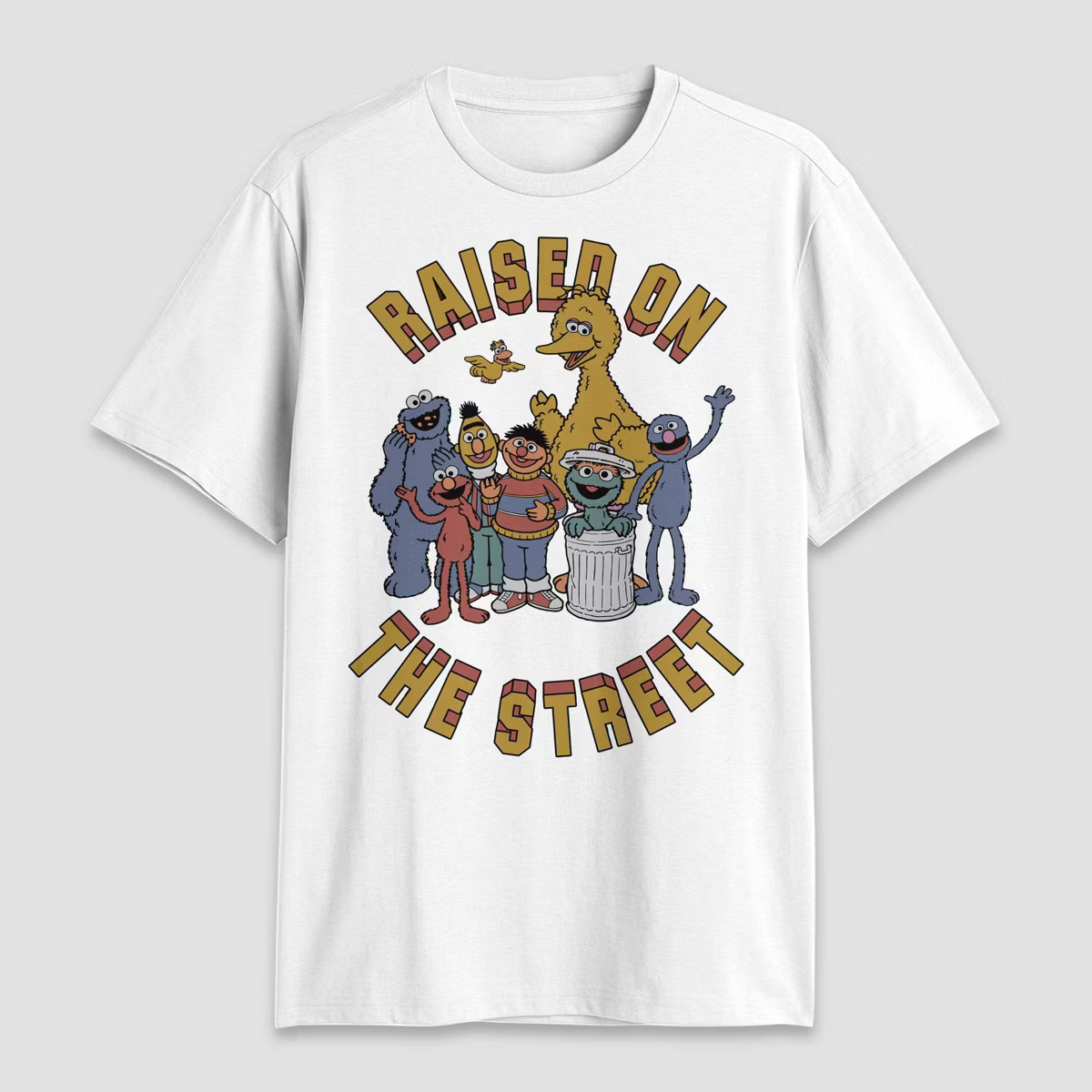 Men's Sesame Street Short Sleeve Crewneck T-Shirt - White S | Target