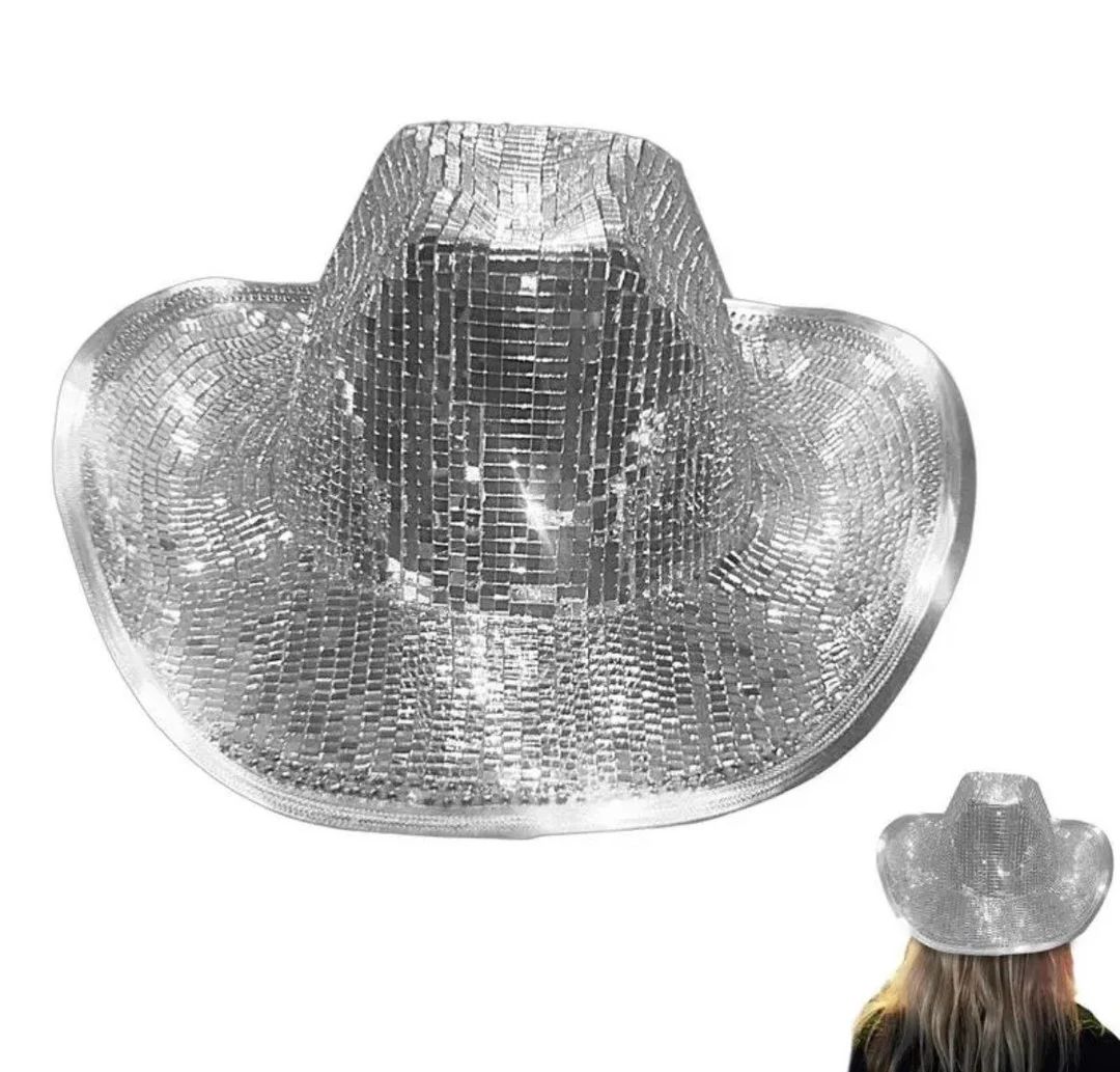 Disco Ball Cowgirl Cowboy Hat - Mirror - Renaissance World Tour - Beyhive - Celebrity - Unisex | Etsy (US)