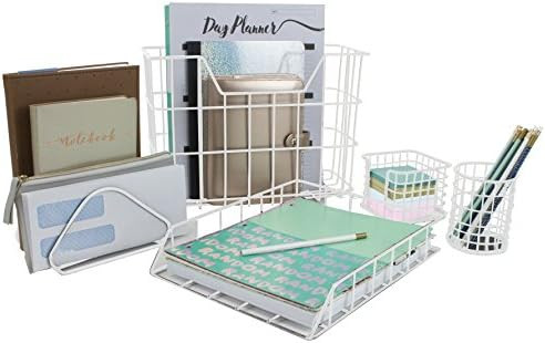 Sorbus Desk Organizer Set , 5-Piece Desk Accessories Set Includes Pencil Cup Holder, Letter Sorte... | Amazon (US)