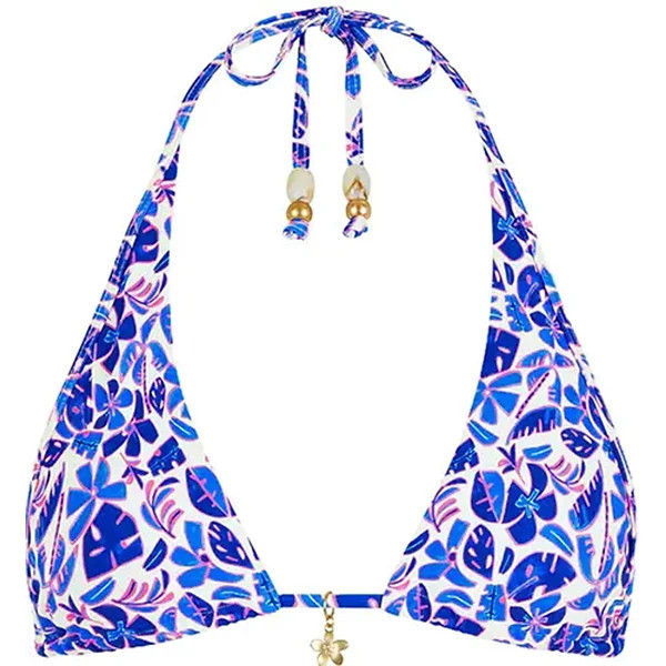 Women's Kulani Kinis Bind Tie Halter Swim Bikini Top Juniors Small Ocean Colada | Scheels