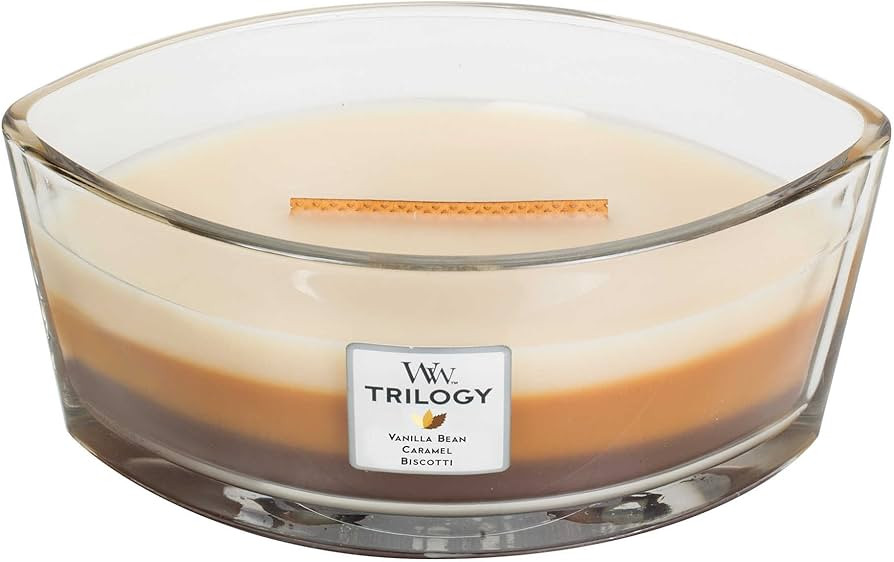 Cafe Sweets WoodWick New Trilogy Collection HearthWick Flame Large Oval Jar 3-in-1 Scented Candle... | Amazon (US)