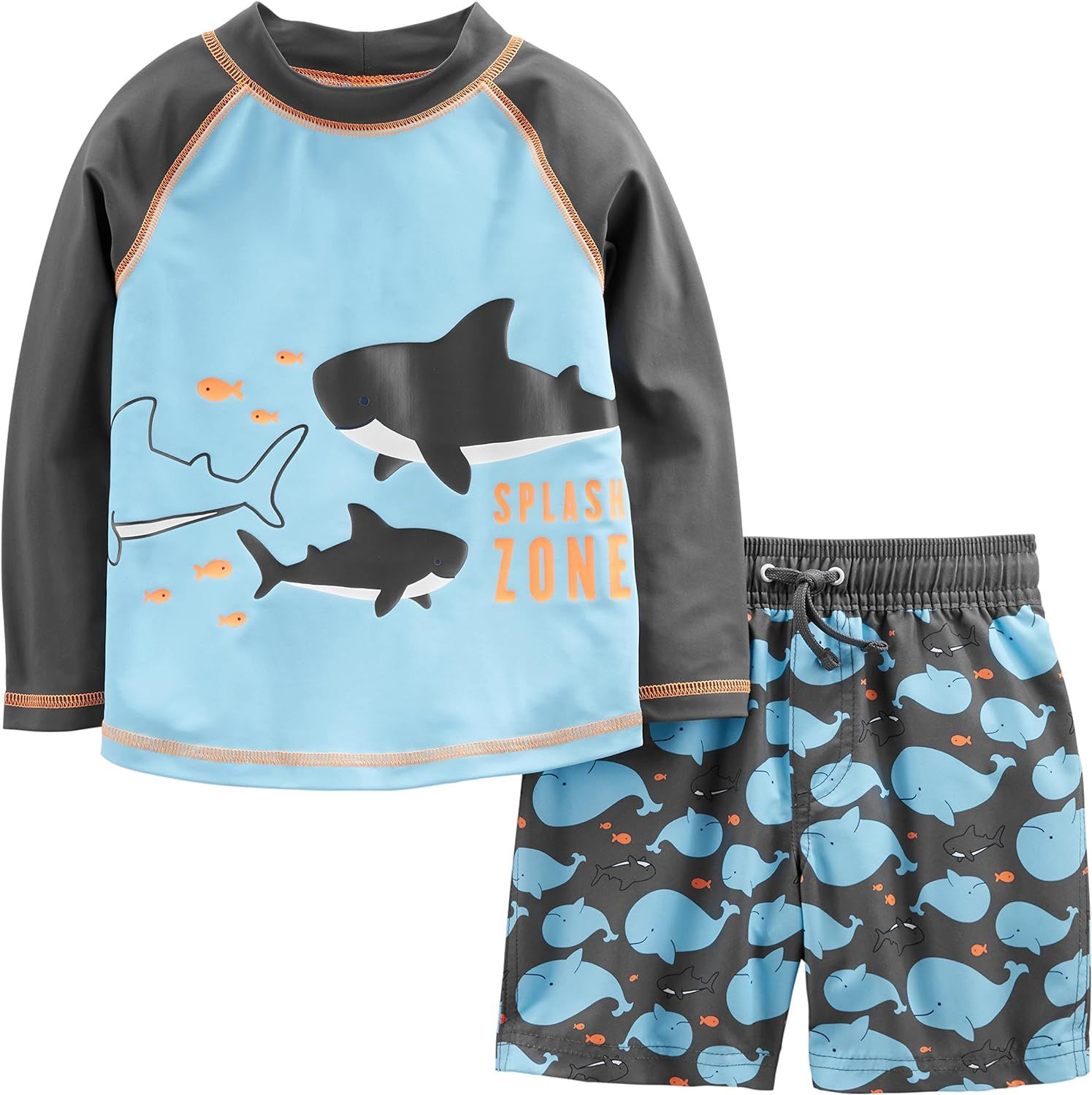 Simple Joys by Carter's Baby and Toddler Boys' 2-Piece Swimsuit Trunk and Rashguard | Amazon (US)