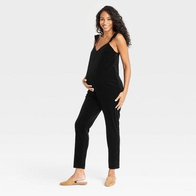 The Nines by HATCH&#8482; Flutter Short Sleeve Maternity Jumpsuit Black S | Target