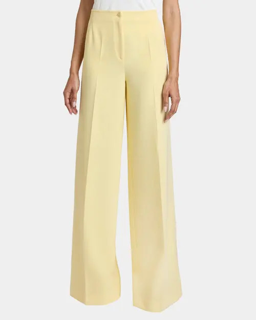 Santorelli Lily Wide Leg Pants with Slanted Side Pockets in Soft Stretch Crepe in Chamomile at Nordstrom, Size 6 | Nordstrom