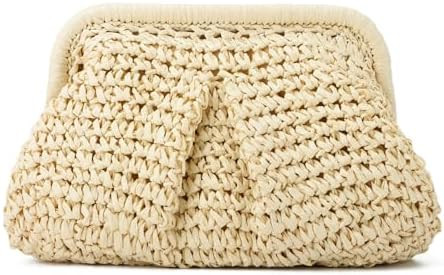 Freie Liebe Straw Clutch Purses for Women Woven Dumpling Bag Summer Beach Clutch Wicker Crossbody... | Amazon (US)
