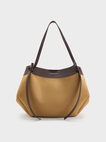 Sahara Sand Xl Calla Suede Tote Bag | CHARLES & KEITH UK | Charles & Keith UK