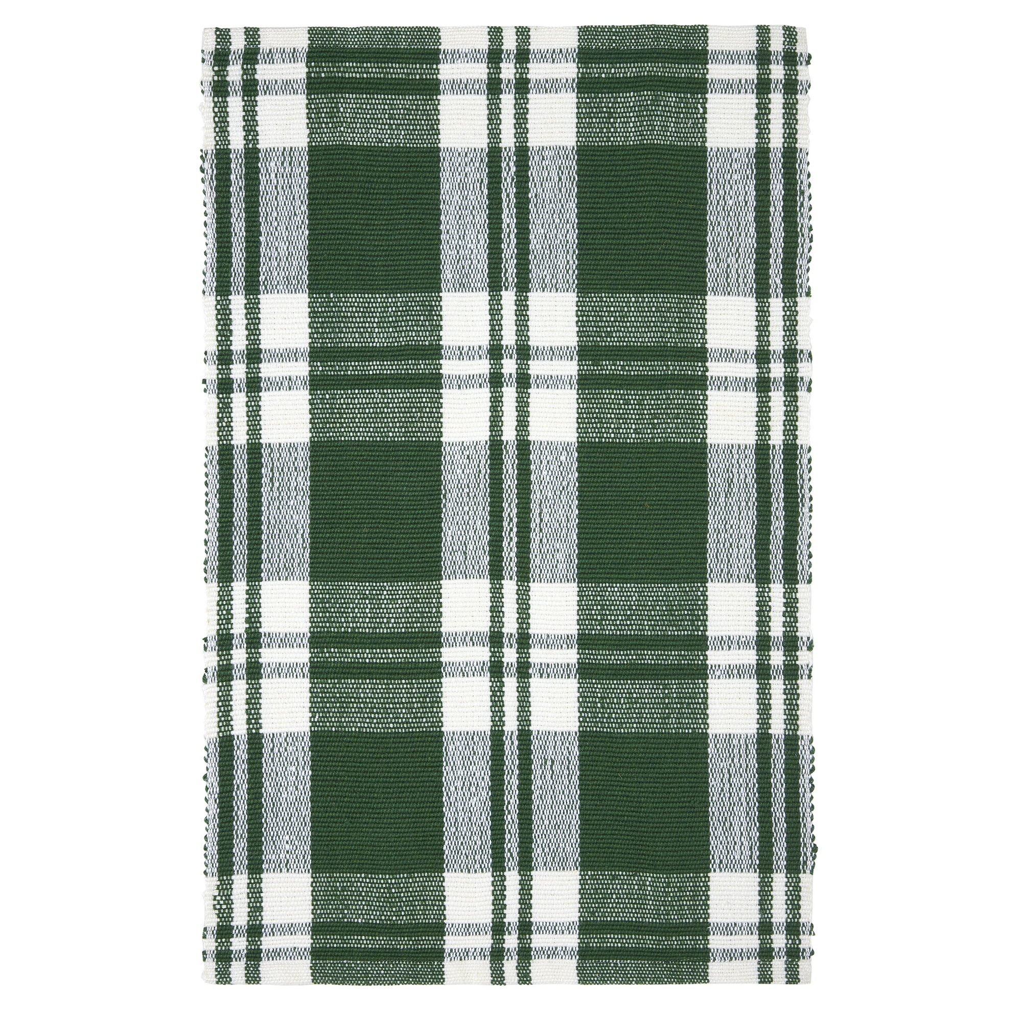 My Texas House Green/White Tartan Plaid Indoor/Outdoor Layering Rug, 24" x 38" | Walmart (US)